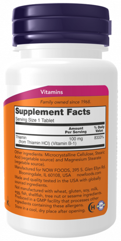 NOW B-1 100 mg, 100 таблеток