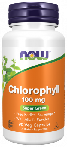 NOW Chlorophyll 100 mg, 90 капсул