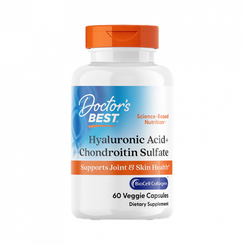 Doctor's Best Hyaluronic Acid + Chondroitin Sulfate, Гиалуроновая кислота + Хондроитин Сульфат, 60 капсул