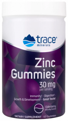 Trace Minerals Zinc Gummies 30 mg, 60 таблеток