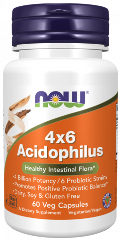 NOW 4х6 Acidophilus, 60 капсул
