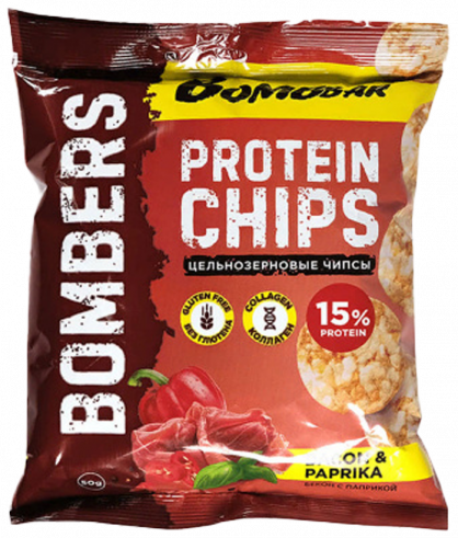 Bombbar Чипсы цельнозерновые, 50 грамм